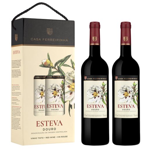 ESTEVA Caixa com 2 Garrafas de Vinho Tinto DOC Casa Ferreirinha 2x750 ml