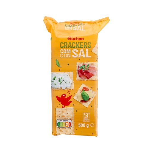 AUCHAN Bolacha Cream Cracker com Sal (14 Saquetas) 500 g AUCHAN Bolacha Cream Cracker com Sal (14 Saquetas) 500 g