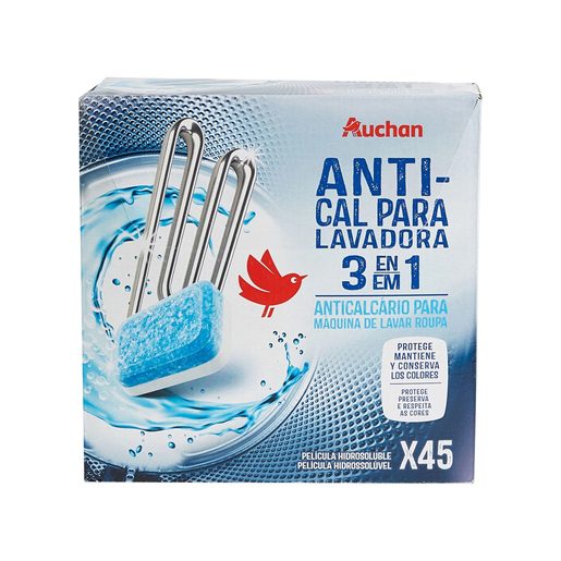 AUCHAN Aditivo Máquina da Roupa Pastilhas Anticalcário 45 un