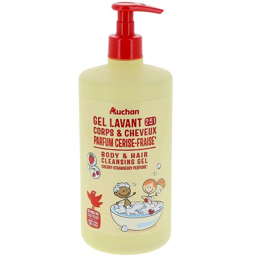AUCHAN Kids Gel Banho Pump 2 em 1 Cereja Morango 750 ml AUCHAN Kids Gel Banho Pump 2 em 1 Cereja Morango 750 ml