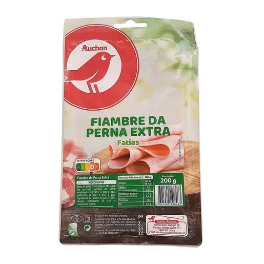 AUCHAN Fiambre da Perna Extra Fatias 200 g