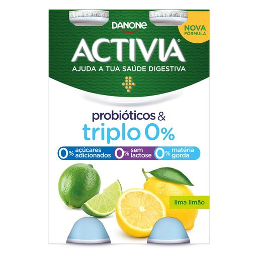 ACTIVIA Iogurte Líquido Magro Triplo 0% Lima Limão 4x155 g