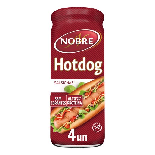 NOBRE Salsichas Hot Dog Frasco 4 un, SALSICHAS