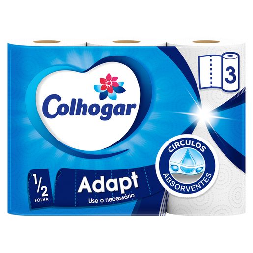 COLHOGAR Rolo Cozinha Meia Folha Adapt (3R=4,5R) 3 un