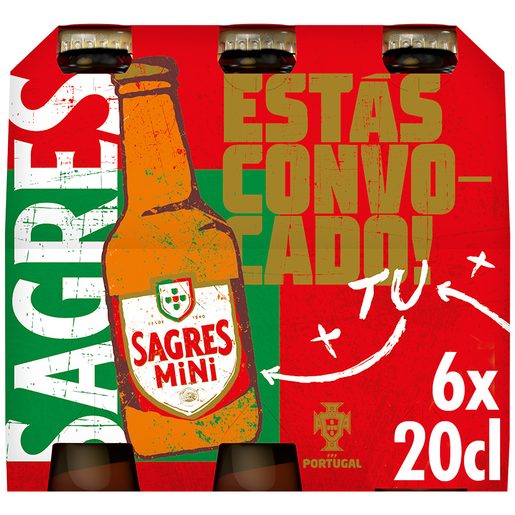 SAGRES MINI Cerveja Com Álcool 6x200 ml