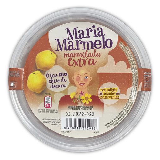 DIA MARIA MARMELO Marmelada Sem Corantes e Sem Conservantes 500 g