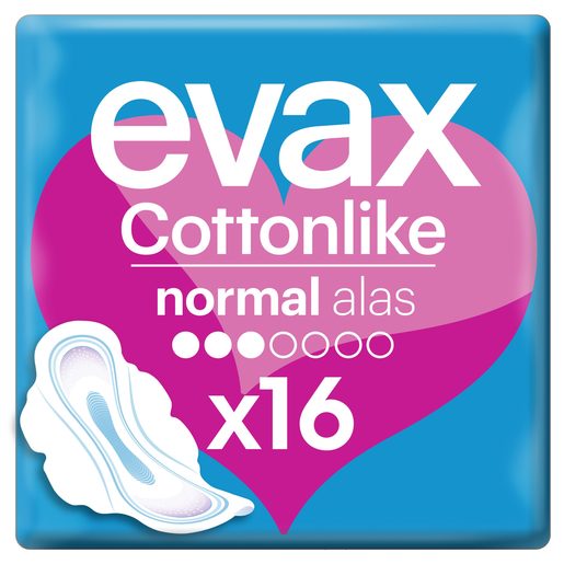 EVAX Pensos Higiénicos Cottonlike Normal com Abas 16 Un