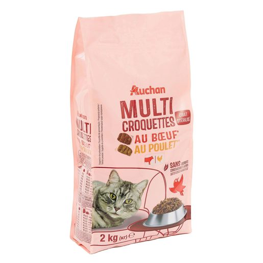AUCHAN Ração Gato Esterilizado Vaca e Frango 2 kg