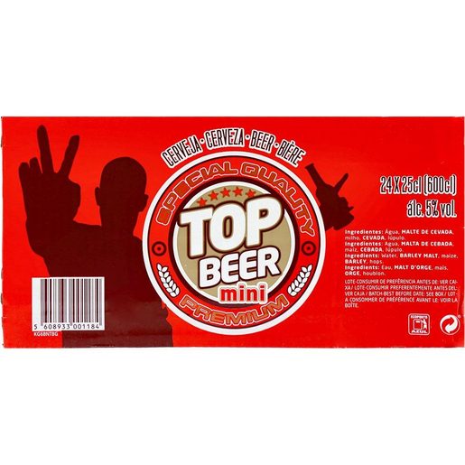 TOP BEER Cerveja com Álcool 24 x 250 ml