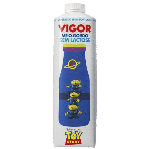 VIGOR Leite Pasteurizado Meio Gordo 0% de Lactose 1 L