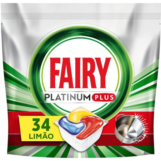 FAIRY Detergente para Máquina Loiça Platinum Plus Limão 34 un