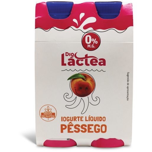 DIA LÁCTEA Iogurte Líquido Magro Pêssego 4x160 g