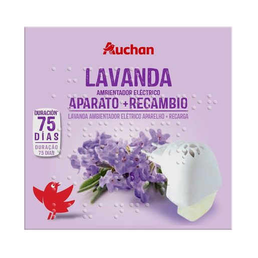AUCHAN Difusor Eléctrico + Recarga Lavanda 25 ml AUCHAN Difusor Eléctrico + Recarga Lavanda 25 ml