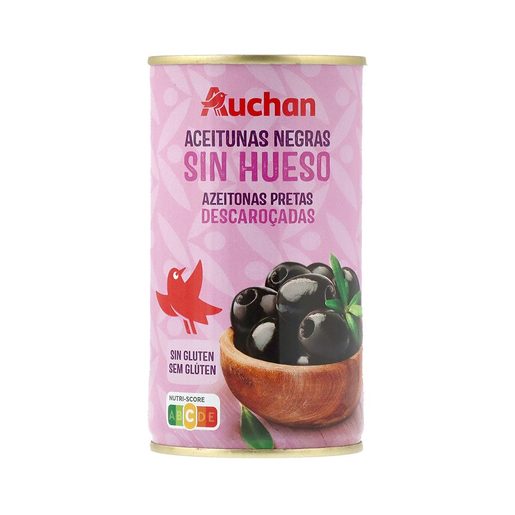 AUCHAN Azeitonas Pretas sem Caraço em Lata 350 g