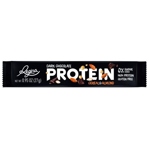 REGINA Tablete de Chocolate Negro com Proteína, Amêndoas e Cereais 27 g