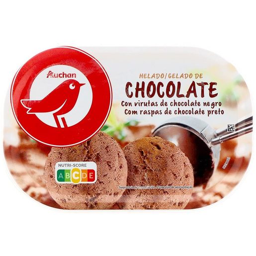 AUCHAN Gelado de Chocolate e Lascas de Chocolate Preto 1 L