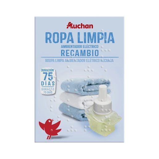 AUCHAN Recarga de Ambientador Eléctrico Roupa Limpa 25 ml
