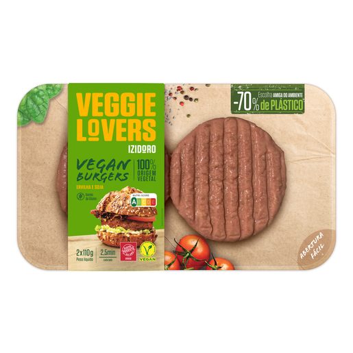 IZIDORO Hamburgueres Vegan Embalados Veggie Lovers 220 g