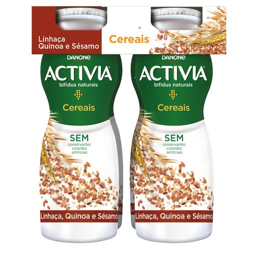 ACTIVIA Iogurte Líquido Cereais Linhaça, Quinoa e Sésamo 4x155 g