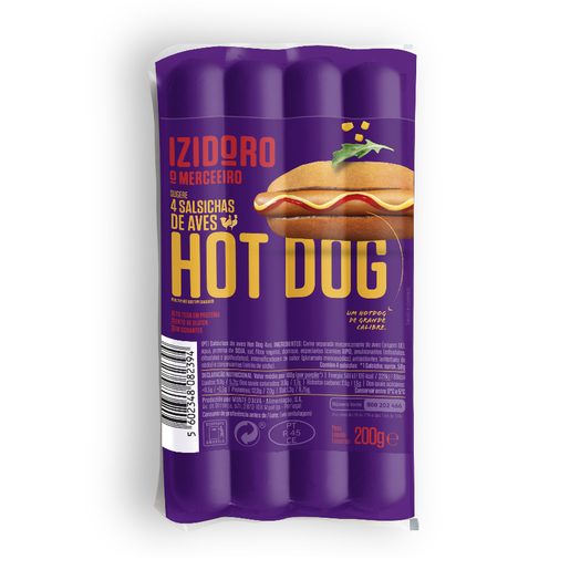 IZIDORO Salsichas Vácuo Hot Dog Aves 200 g