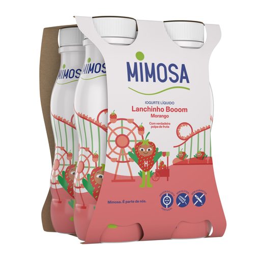 MIMOSA Iogurte Líquido Lanchinho Booom Polpa Morango 4x151 ml