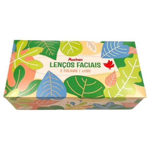 AUCHAN Lenços Faciais Suaves 2 Folhas 150 un