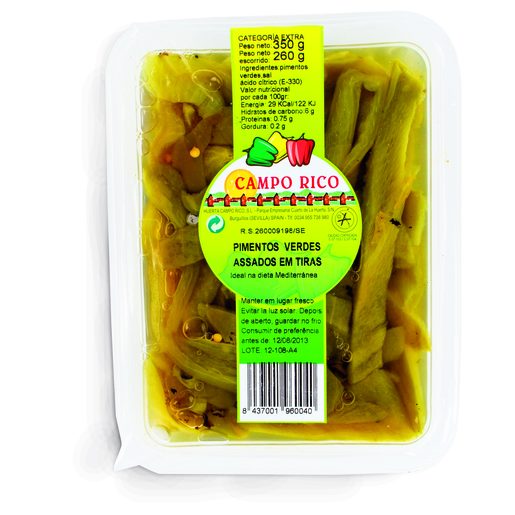 CAMPO RICO Pimentos Assados Verdes Em Tiras 350 g