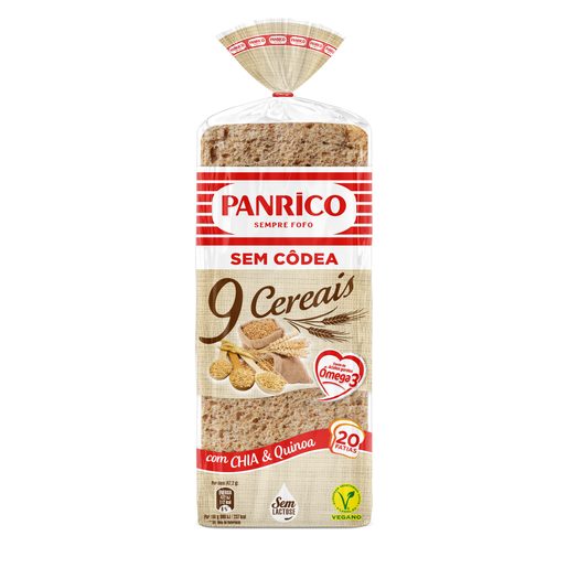 PANRICO Pão de Forma Sem Côdea 9 Cereais 480 g