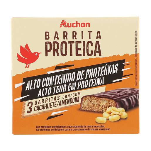 AUCHAN Barrita Proteica com Amendoim 120 g AUCHAN Barrita Proteica com Amendoim 120 g