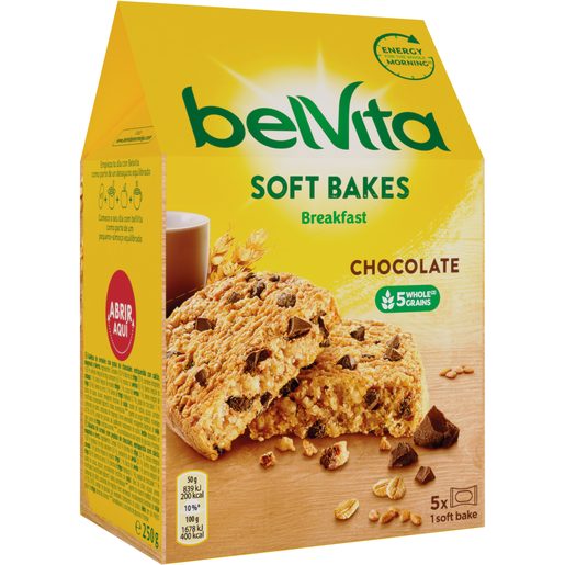 BELVITA Soft Bakes Bolacha com Pepitas de Chocolate 250 g