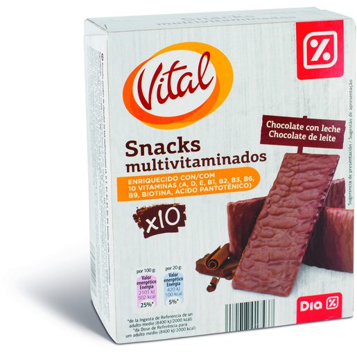 DIA VITAL Snacks Multivitaminados com Chocolate de Leite 200 g