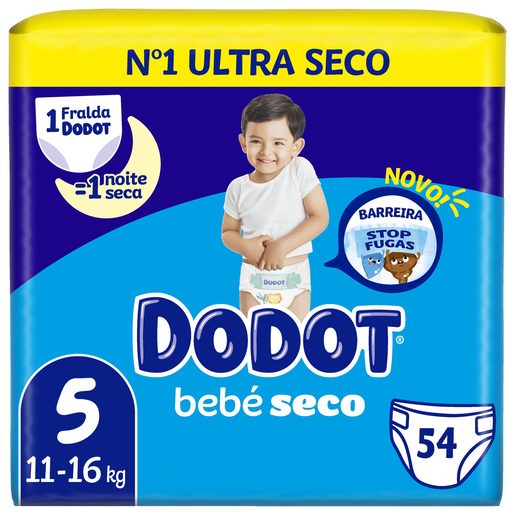 DODOT Fraldas Bebé-Seco Tamanho 5 54 un