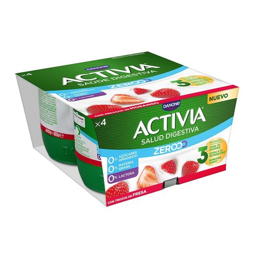 ACTIVIA Iogurte Magro Triplo 0% Bifidus Morango 4x120 g