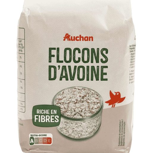 AUCHAN Flocos de Aveia Finos e Integrais 500 g AUCHAN Flocos de Aveia Finos e Integrais 500 g