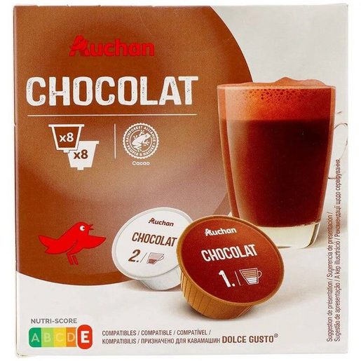 AUCHAN Cápsulas de Café Dolce Gusto Chocolate 16 un
