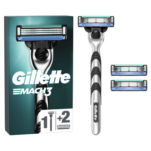 GILLETTE Mach3 Máquina de Barbear para Homem com 2 Recargas 1 un
