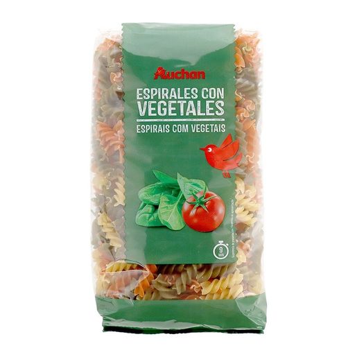 AUCHAN Massa Espirais com Vegetais 500 g