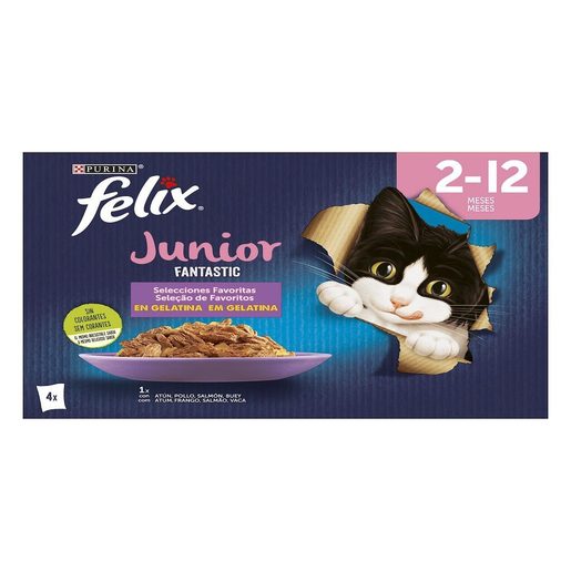 FELIX Alimento Húmido Para Gato Fantastic Junior 4x85 g