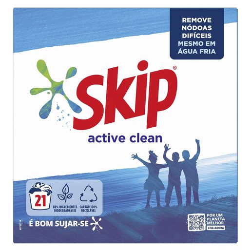 SKIP Detergente Máquina Roupa Pó Active Clean 21 lv
