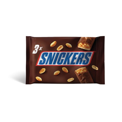 SNICKERS Snack Chocolate de Caramelo E Amendoins 3x50 g