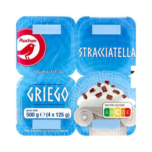 AUCHAN Iogurte Grego Stracciatella 4x125 g AUCHAN Iogurte Grego Stracciatella 4x125 g