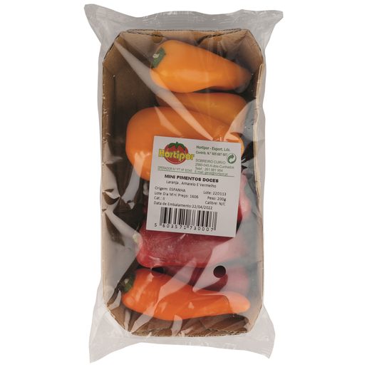 Mini Pimentos Doces Tricolores Embalados 200 g