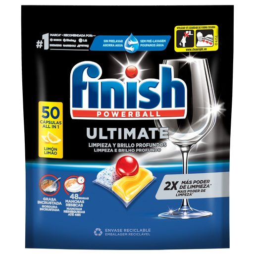 FINISH Detergente Pastilhas Máquina Loiça Quantum Limão 50 Un