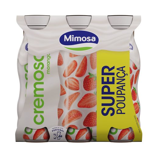 MIMOSA Iogurte Líquido Cremoso Morango Super Poupança 6x151 ml MIMOSA Iogurte Líquido Cremoso Morango Super Poupança 6x151 ml