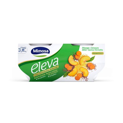 MIMOSA Iogurte Sólido Bifidus Pêssego e Cenoura Sem Lactose Eleva 4x115 g MIMOSA Iogurte Sólido Bifidus Pêssego e Cenoura Sem Lactose Eleva 4x115 g
