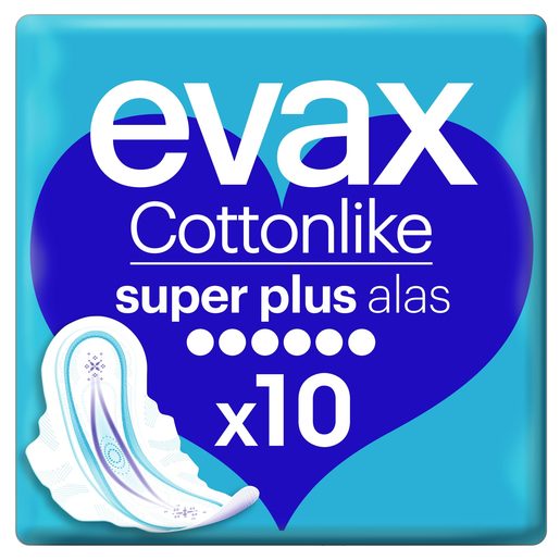 EVAX Pensos Higiénicos Cottonlike Super Plus com Abas 10 un
