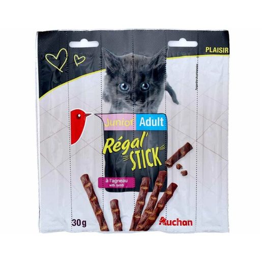 AUCHAN Snack para Gato Júnior Stick Cordeiro 6x5 g