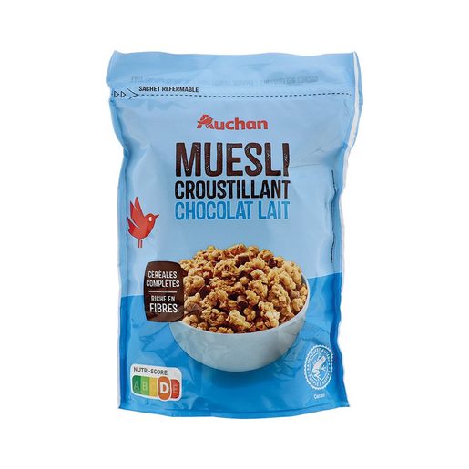 AUCHAN Cereais Muesli Chocolate Leite 450 g