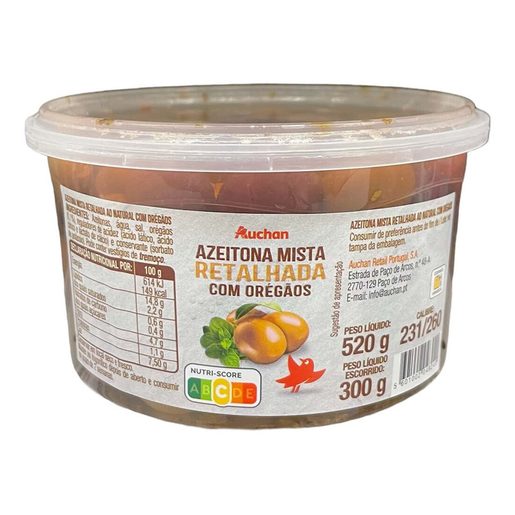 AUCHAN Azeitonas Mistas com Oregãos Taça 300 g