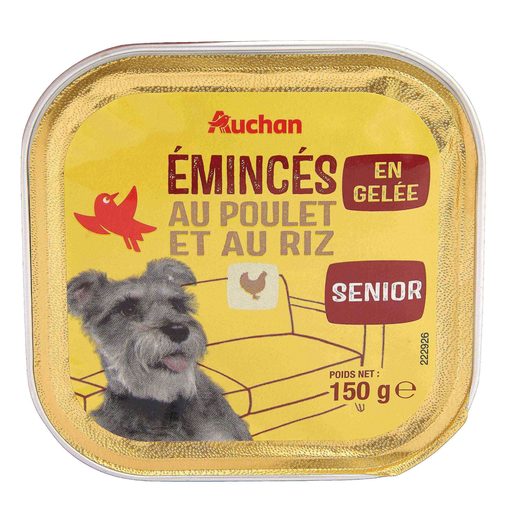 AUCHAN Comida Húmida para Cão Sénior Pedaços em Geleia Frango 150 g AUCHAN Comida Húmida para Cão Sénior Pedaços em Geleia Frango 150 g